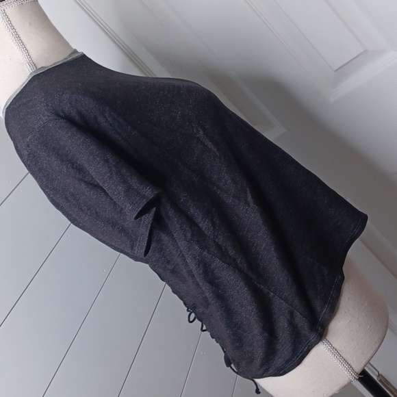 Cropped Corset Back Tee Shirt Size Large - Picture 5 of 5